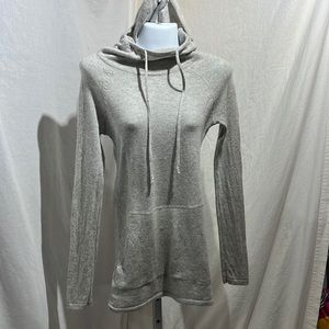 Athleta Cowl Neck Pullover Pocket Hoodie, 100% Cashmere size XXS